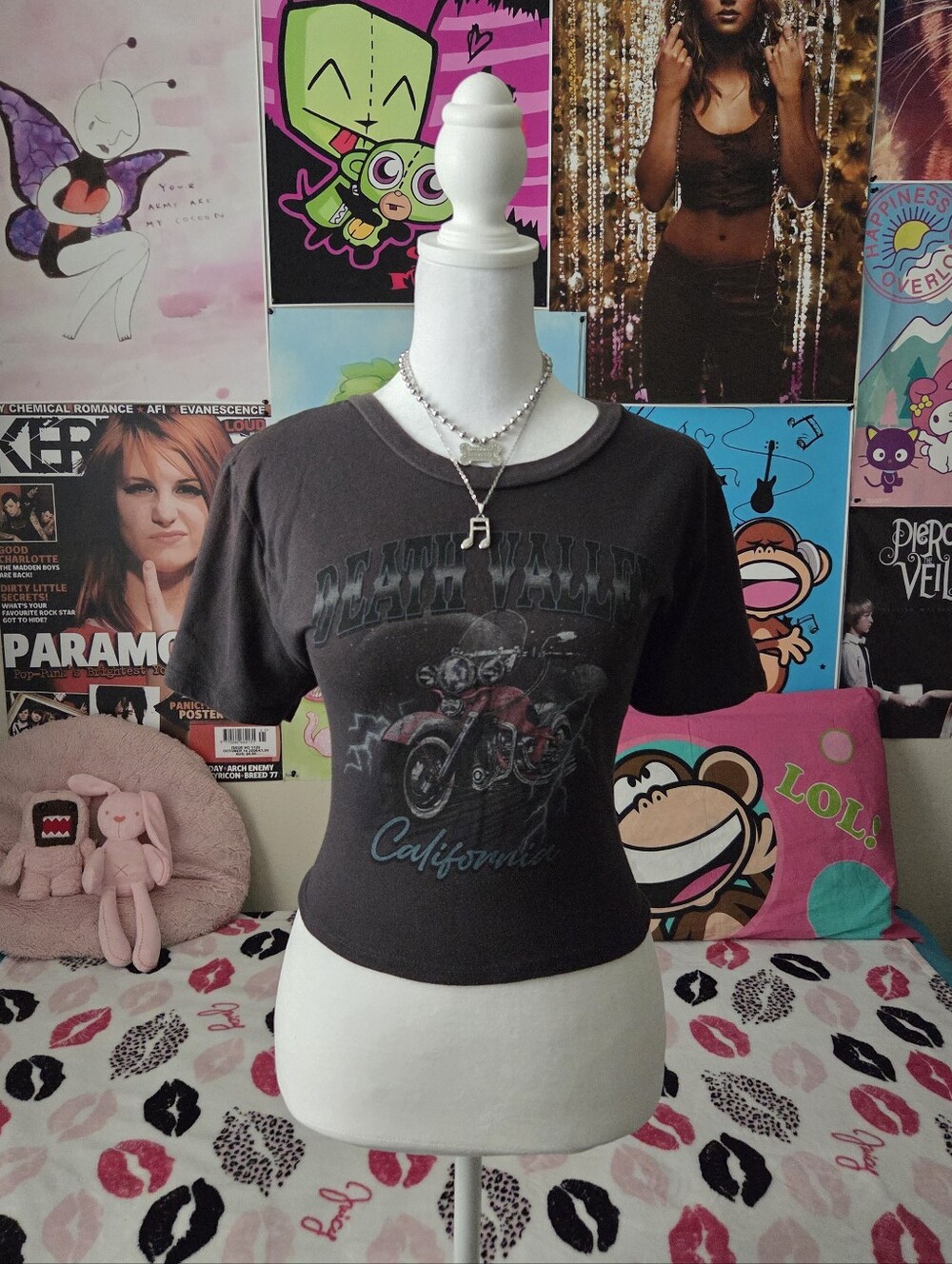 Y2k crop top with a motorcycle design